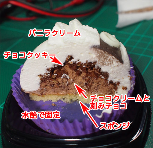 ハロウィン　ミイラバニラ&チョコケーキ断面