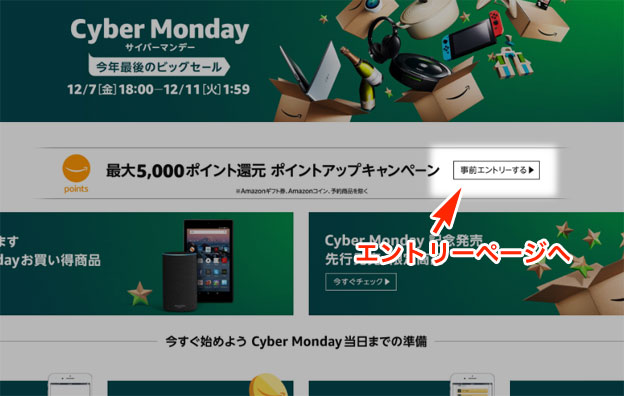 サイバーマンデーエントリーページへ