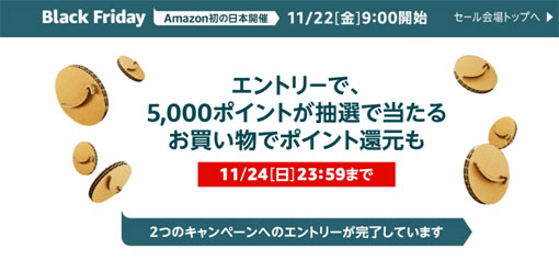 2019年ブラックフライデーエントリー完了