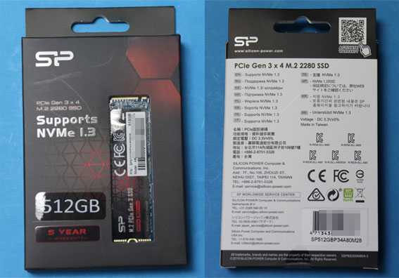 SP512GBP34A80M28の外箱
