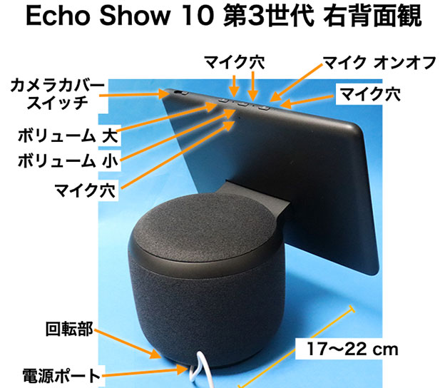 Echo Show 10 右背面観