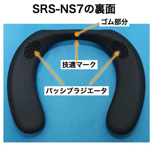 SONY ネックバンドスピーカー SRS-NS7 名称 裏