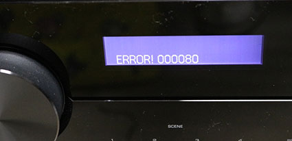 RX-A4Aのシステムエラー ERROR1 000080