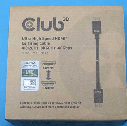 Club3D HDMIケーブルの箱