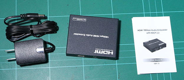 HDMI Audio Embedder MB03 パッケージ内容　同梱物