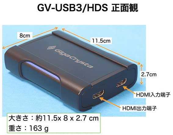 GV-USB3/HDS 正面観