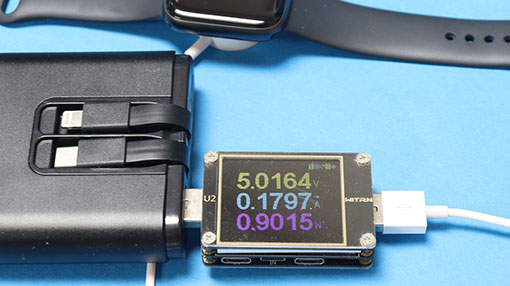 Apple Watch　充電ケーブル 中国製パチモンは、0.18A5Vがブツブツ途切れながらの充電の偽物
