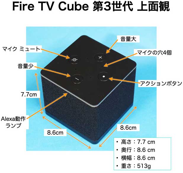 Fire TV Cube 第3世代 上面観