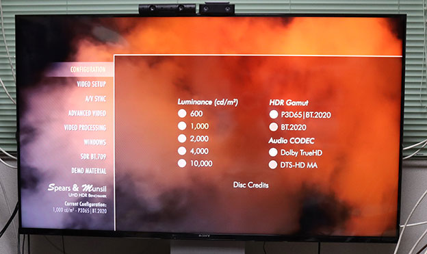 LG UBK90 で、UHD HDR BENCHMARK Blu-rayDiscを再生