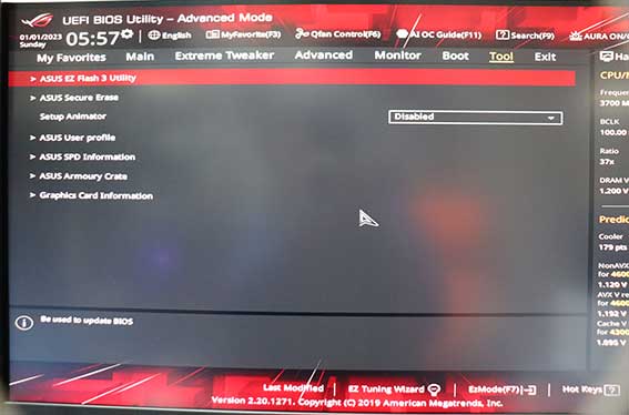 ASUS UEFI BIOS Utility 画面　ROG MAXIMUS XI HERO