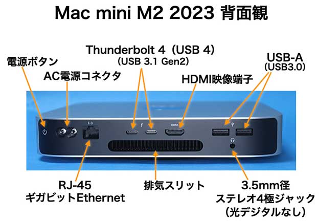 MAC mini 2023 M2 メモ:8GB SSD:256GB