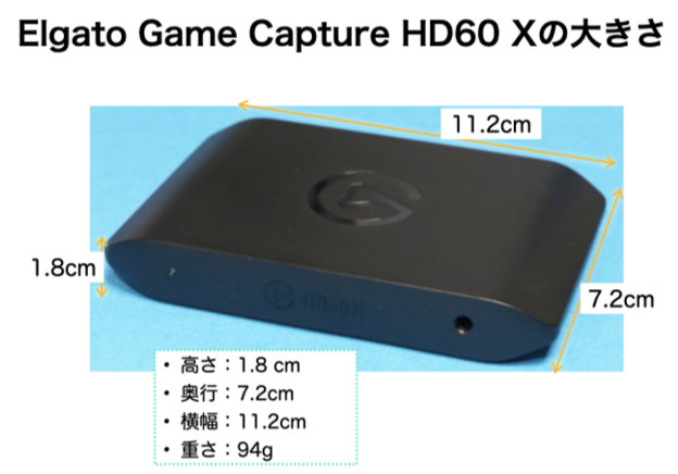 Elgato HD60 X 大きさ　重さ
