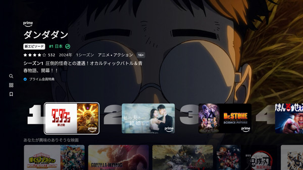 プライムビデオ 週間再生数ランキング
